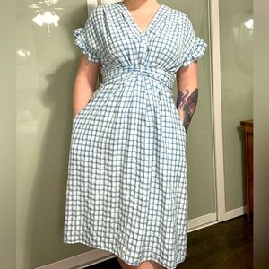 Cute country plaid flared dress